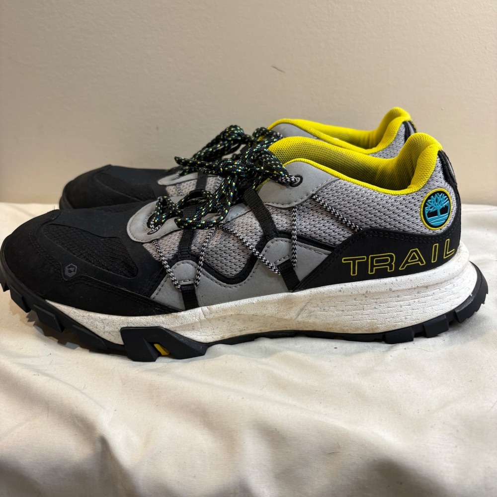 Timberland Trail Hiking Shoes Sneakers
Mens Size 10.5 Black Yellow Gray Lace Up